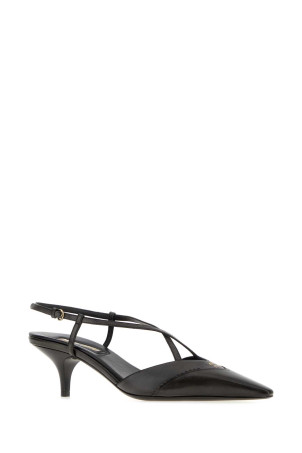 Charcoal leather pumps Black MIU MIU (5I784EF055537)