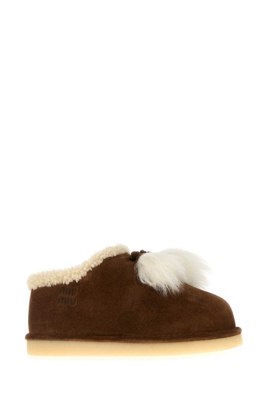 Brown suede ankle boots MIU MIU (5R514EFZF15Z0G)