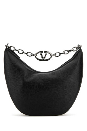 Black leather Hobo VLogo Moon shoulder bag Black VALENTINO GARAVANI (5Y2B0C84QZR)