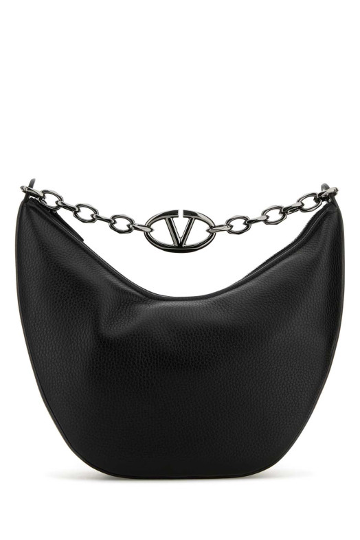 Black leather Hobo VLogo Moon shoulder bag Black VALENTINO GARAVANI (5Y2B0C84QZR)