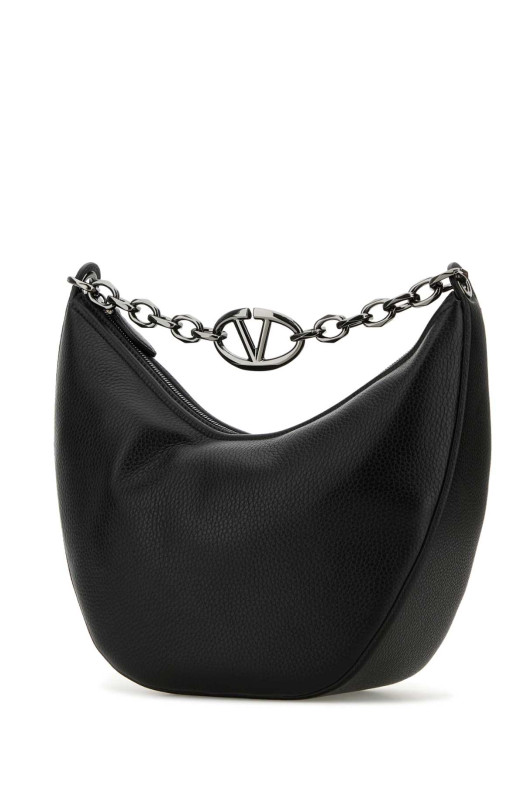 Black leather Hobo VLogo Moon shoulder bag Black VALENTINO GARAVANI (5Y2B0C84QZR)