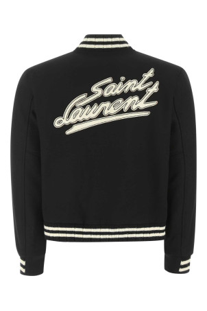 Black wool blend bomber jacket Black SAINT LAURENT (625918Y180W)