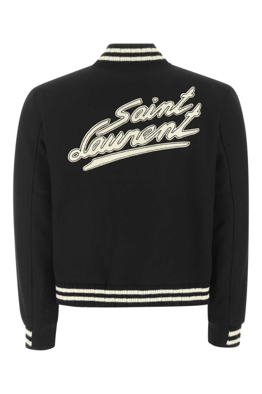 Black wool blend bomber jacket Black SAINT LAURENT (625918Y180W)