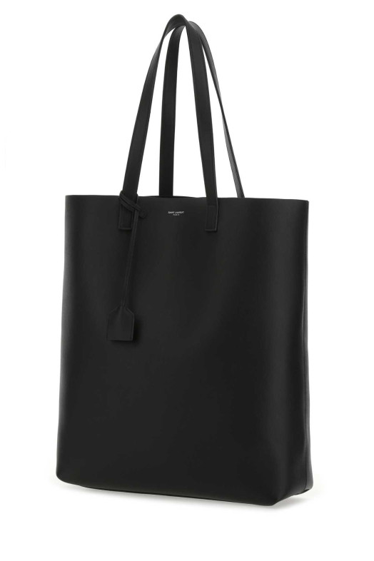 Black leather Bold shopping bag Black SAINT LAURENT (676657CSU0N)