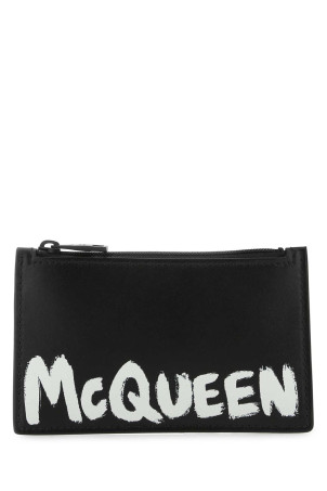 Black leather card holder ALEXANDER MCQUEEN (6831171AAMJ)