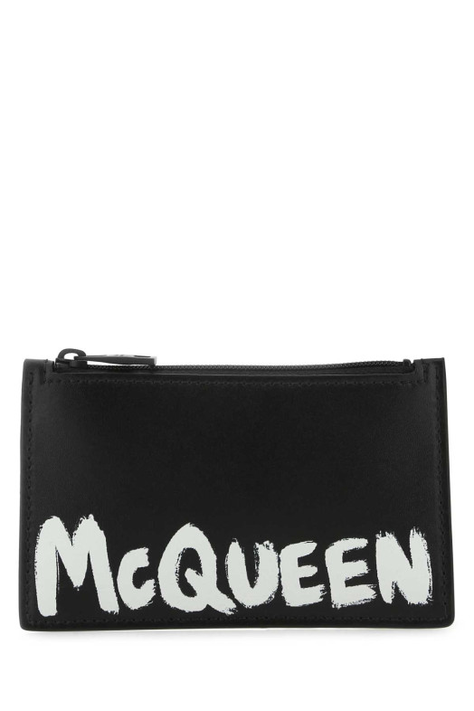 Black leather card holder ALEXANDER MCQUEEN (6831171AAMJ)