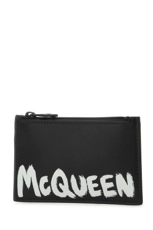 Black leather card holder ALEXANDER MCQUEEN (6831171AAMJ)