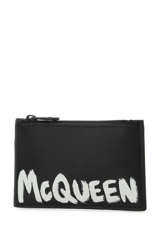 Black leather card holder ALEXANDER MCQUEEN (6831171AAMJ)