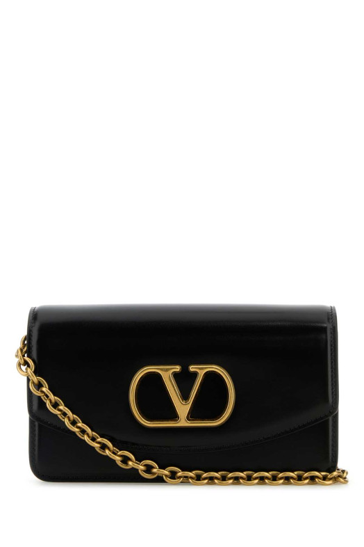 Черная кожаная сумка через плечо VLogo Signature, черная, VALENTINO GARAVANI (6W0B0R71GCB)