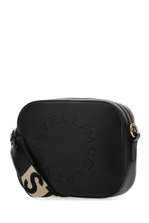 Черная матовая мини-сумка через плечо Stella Logo, черная STELLA McCARTNEY (700266W8542)