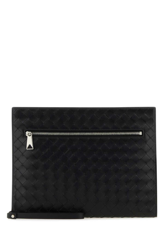 Black leather document case BOTTEGA VENETA (732638V2E41)