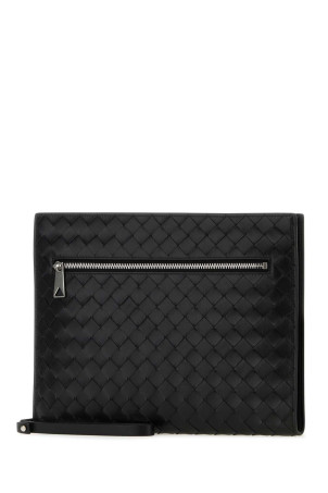 Black leather document case BOTTEGA VENETA (732638V2E41)