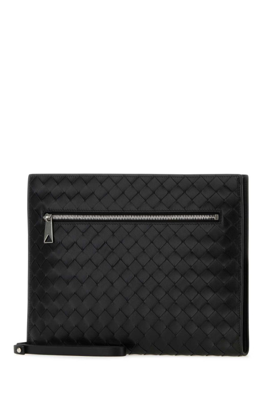 Black leather document case BOTTEGA VENETA (732638V2E41)