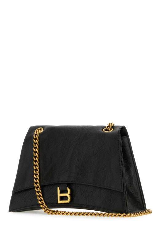 Black leather medium Crush shoulder bag Black BALENCIAGA (785602210IT)