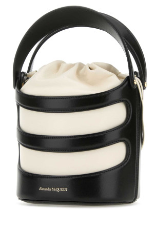 Two-tone leather The Rise bucket bag Black ALEXANDER MCQUEEN (7871261VPHG)