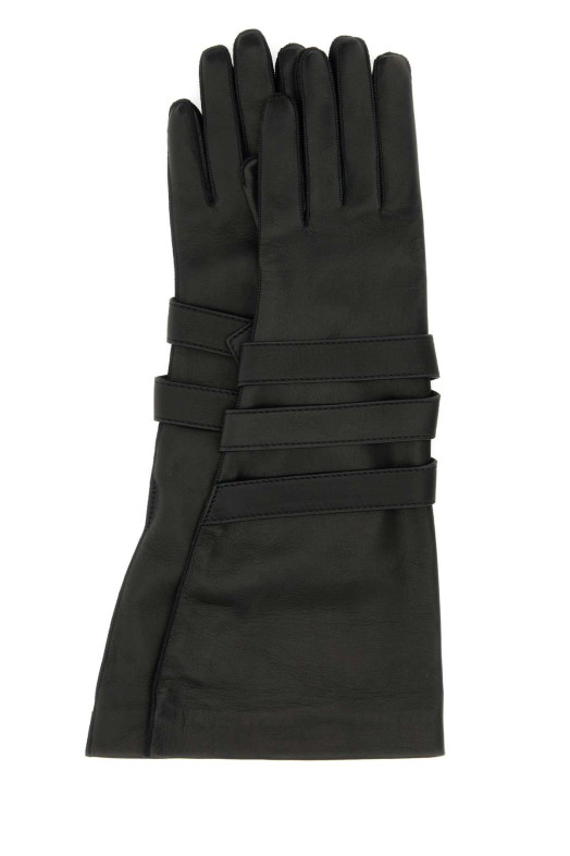 Black leather gloves Black SAINT LAURENT (7928033YP86)