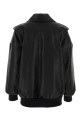 Black leather oversize jacket Black ALEXANDER MCQUEEN (799506Q5AIZ)