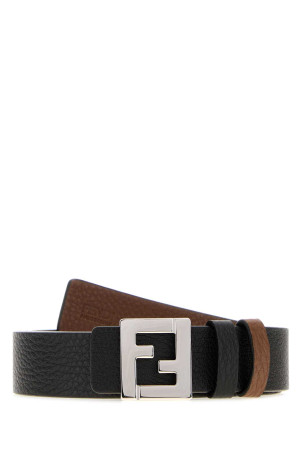Black leather reversible belt FENDI (7C0565B12L)