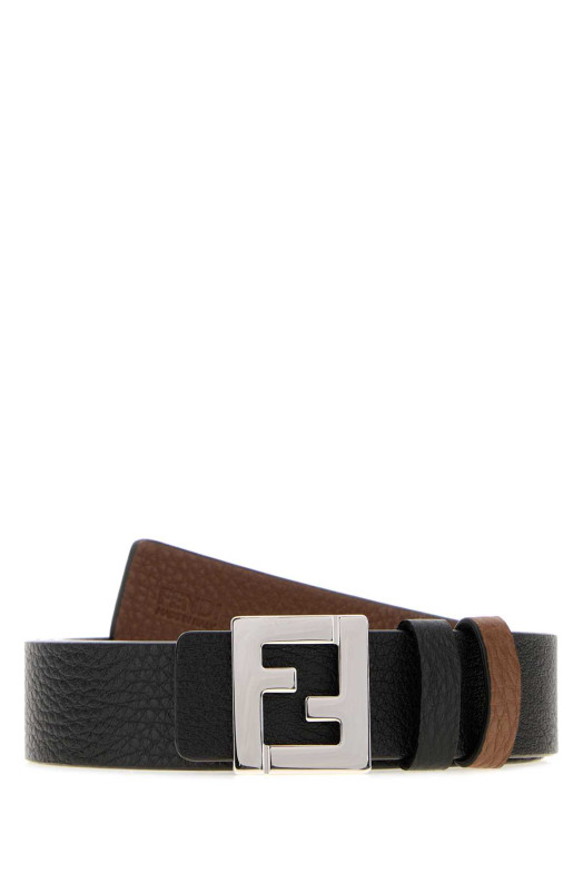 Black leather reversible belt FENDI (7C0565B12L)