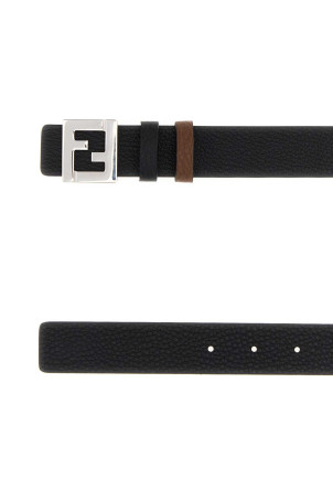 Black leather reversible belt FENDI (7C0565B12L)