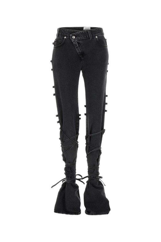 Джинсы из чёрного денима ALEXANDER MCQUEEN (804375QMACX)