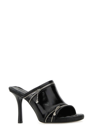 Black leather Peep mules Black BURBERRY (8080259)