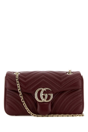 Burgundy nappa leather medium GG Marmont shoulder bag GUCCI (837267AAE38)