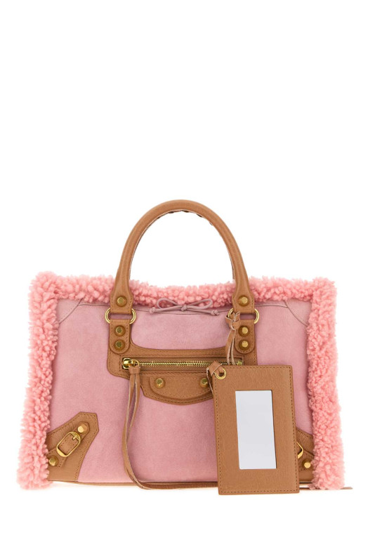 Розовая сумочка Le City из овчины небольшого размера от BALENCIAGA (8657622ACSC)