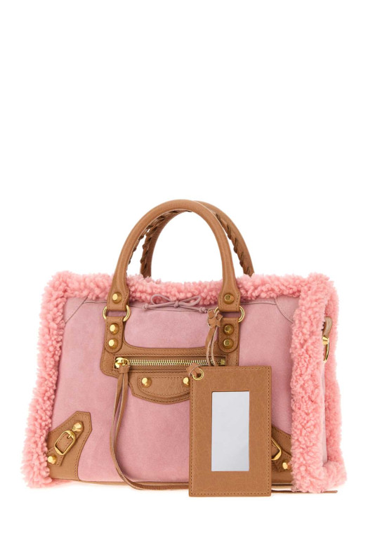 Розовая сумочка Le City из овчины небольшого размера от BALENCIAGA (8657622ACSC)