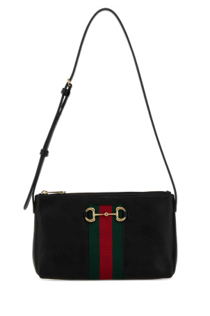 Black leather shoulder bag GUCCI (867130AAGOQ)