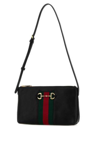Black leather shoulder bag GUCCI (867130AAGOQ)