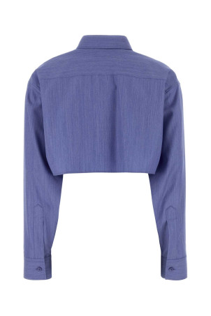 Cerulean blue wool blend shirt BALENCIAGA (872327TUT30)