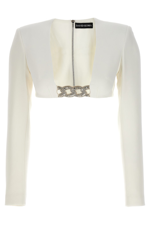 Топ «3D-кришталевий ланцюжок і квадратний виріз» білий (PF23DK11TWHITESILVER) Топ «3D-кришталевий ланцюжок і квадратний виріз» білий (PF23DK11TWHITESILVER)