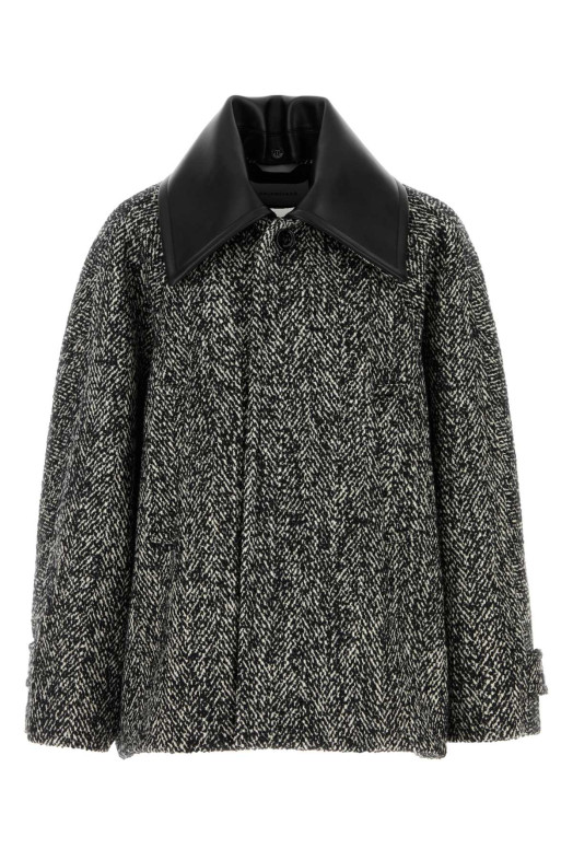 Двухцветное пальто из шерстяной смеси BALENCIAGA (A009KKTVU07)