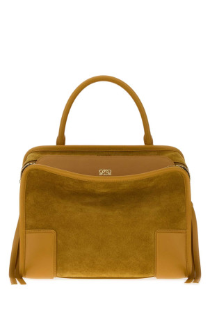 Mustard suede medium Amazona 180  handbag Yellow LOEWE (A03918MX29)