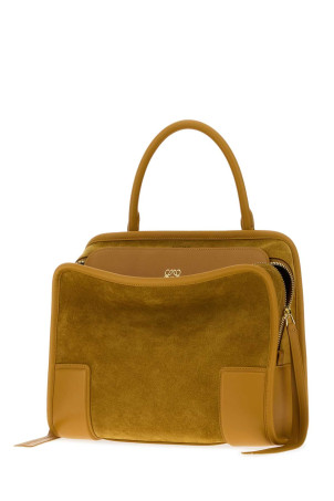 Mustard suede medium Amazona 180  handbag Yellow LOEWE (A03918MX29)