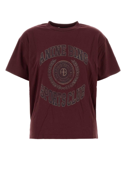 Burgundy cotton The Cade t-shirt ANINE BING (A0812981)