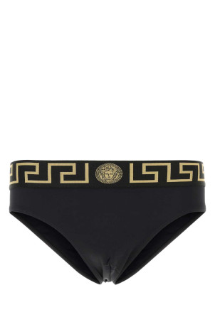 Чорні еластичні нейлонові плавальні шорти VERSACE (ABU010251A11119)