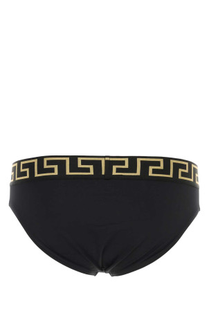 Чорні еластичні нейлонові плавальні шорти VERSACE (ABU010251A11119)