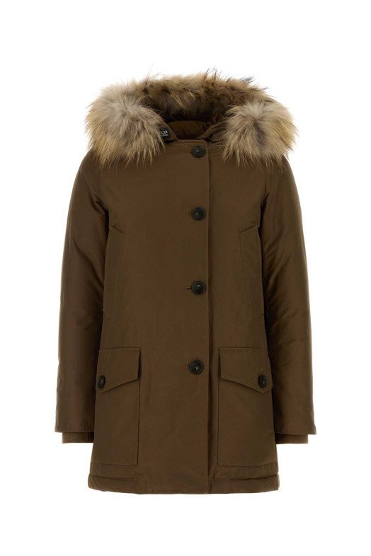 Коричневая пуховая куртка из смешанной хлопчатобумажной ткани «Arctic» от WOOLRICH (CFWWOU0540FBUT0001)