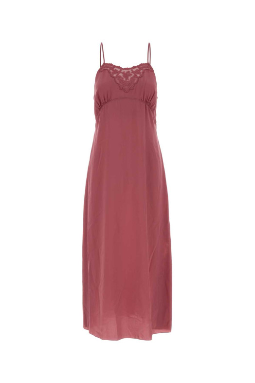 Dark pink crepe long dress CHLOE (CH26UR137005)