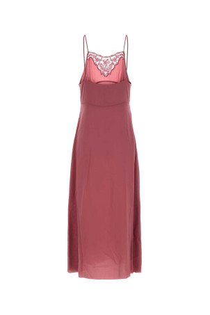 Dark pink crepe long dress CHLOE (CH26UR137005)