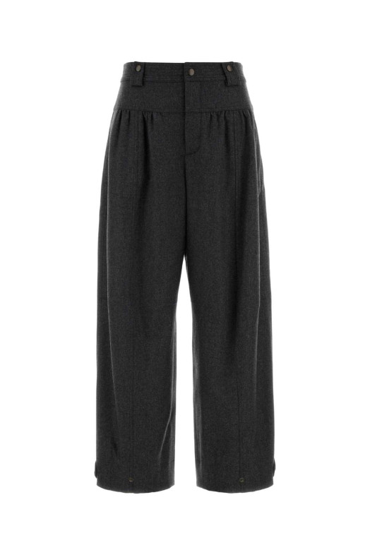 Dark grey flannel wide-leg pant Black CHLOE (CH26WPA16066)
