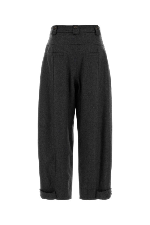 Dark grey flannel wide-leg pant Black CHLOE (CH26WPA16066)
