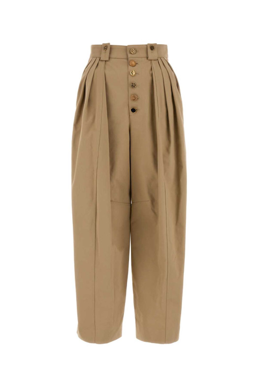 Beige cotton wide-leg pant pant CHLOE (CH26WPA18142)
