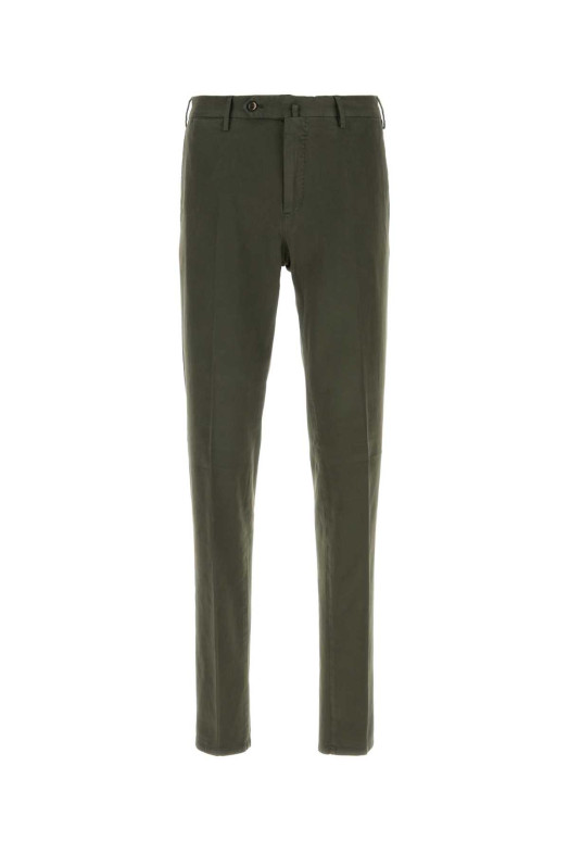 Olive green stretch cotton blend pant PT TORINO (COVT01Z00CL1TU91)