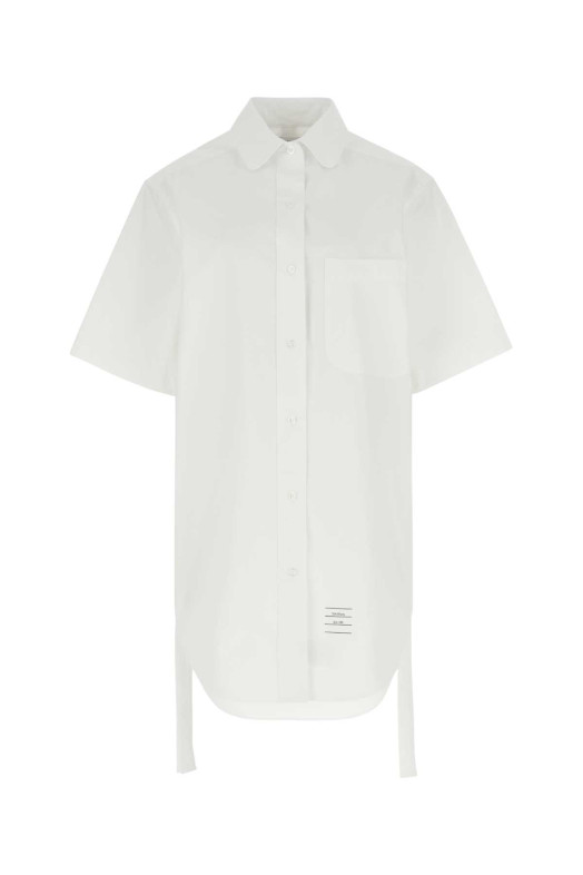 Белое мини-платье из поплина THOM BROWNE (FDSD91AF0184)