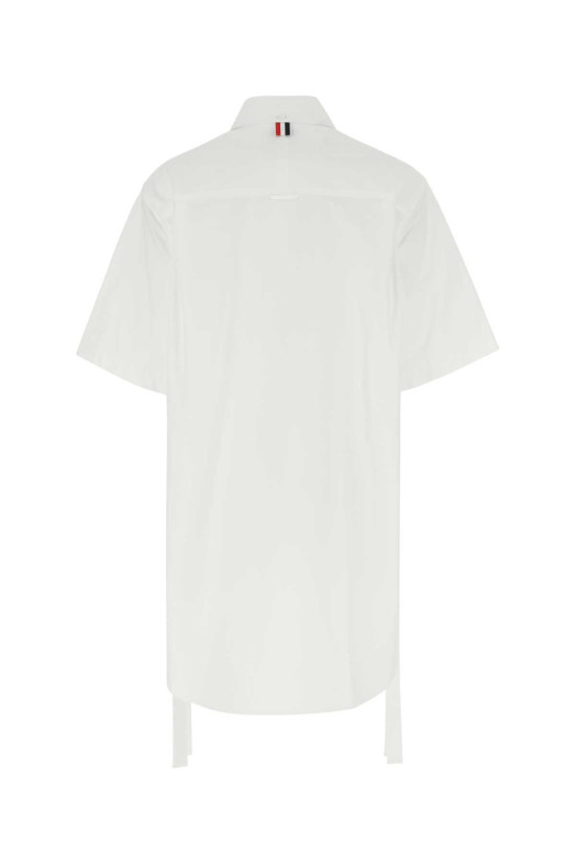 Белое мини-платье из поплина THOM BROWNE (FDSD91AF0184)