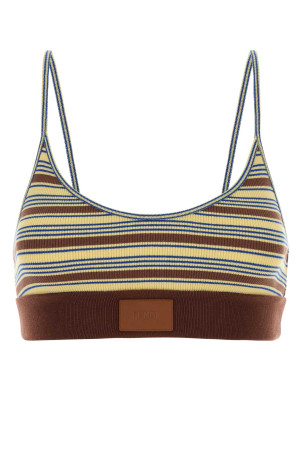 Embroidered stretch cotton crop-top FENDI (FS9795AW88)
