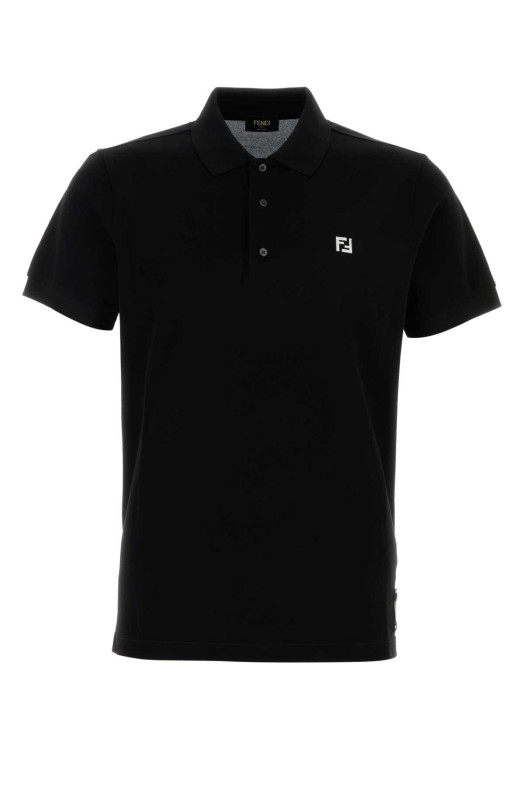 Black piquet polo shirt Black FENDI (FY0985AUA5)
